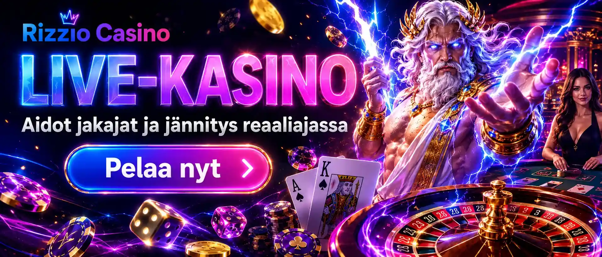 Rizzio Casinon live-kasino aidot jakajat ja jännitys reaaliajassa